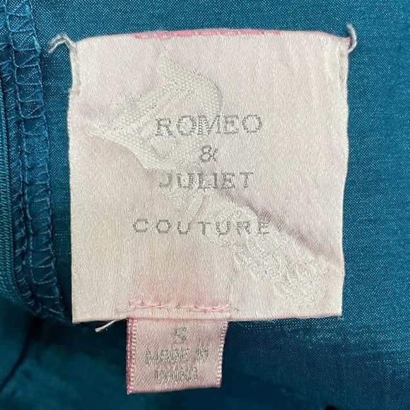 Romeo & Juliet Couture deep turquoise satin one shoulder dress / S / NWOT - Picture 14 of 15
